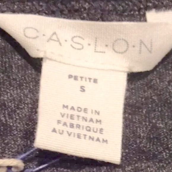 Caslon Comfy Side Tie Waist Top Petite Small Gray Cotton Blend Blouse NWT - Picture 8 of 14